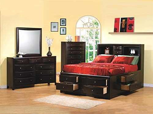 Coaster - Phoenix Contemporary Queen Bookcase Bed With Underbed Storage Drawers 200409Q #TOP3