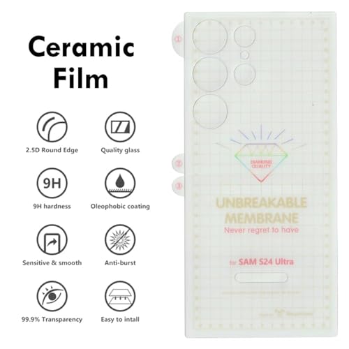 Image of TechTrendz Unbreakable Hydrogel Membrane TPU Clear Back Screen Protector Guard Compatible with Samsung Galaxy S24 Ultra 5G (It is not Tempered Glass)