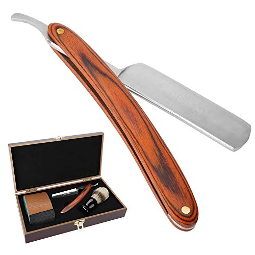 Barber Shaving Kit£¬Barber Shaving Kit for Men£¬Straight Razor +Shaving Brush+Leather Strop+Wooden Box£¬As Gift for your Father, Husband, Boyfriend