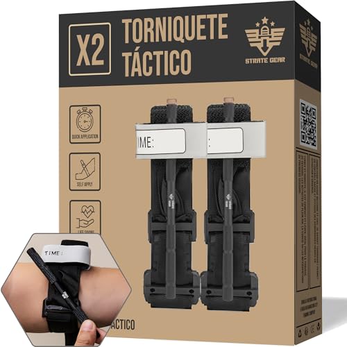 STRATE GEAR [2X] Torniquete CAT Gen 7 Homologado Militar IFAK Kit Primeros Auxilios para Botiquin Coche y Emergencia - Pack Tactico Policial