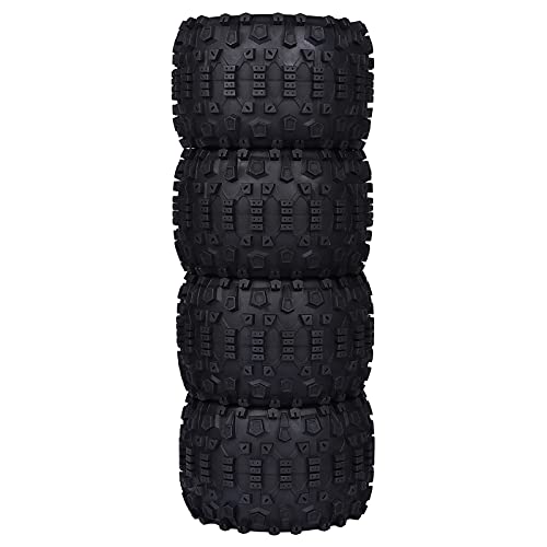 Aimrock 1/8 Pre-Mounted 17Mm Hex 3.8" Rc Truck Wheels And Tires Combo, Out Dia. 6.7'' For Maxx Kraton Notorious 6S Rc Monster Truck Off-Road Car, Set Of 4 #TOP4