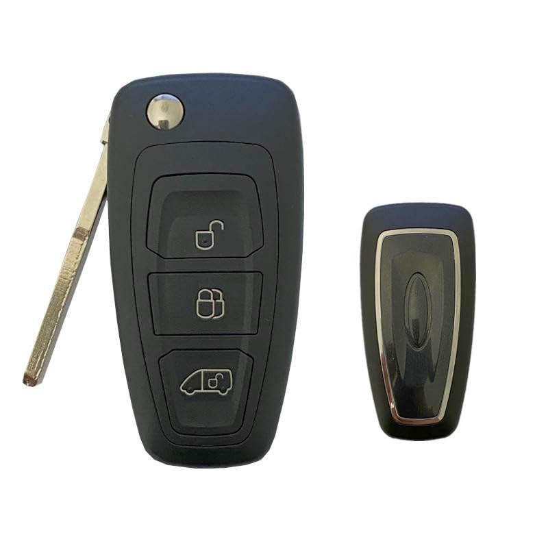 Kit Coque de clé 3 boutons compatible avec FORD TRANSIT CUSTOM + VL2020 batterie
