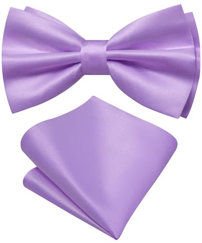 Image of YOHOWA Mens Bow Tie Set Paisley Coloful Pre-tied Bowties Adjustable with Handkerchief Cufflinks Wedding Prom Party