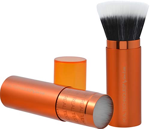 Pincel de Bronzer Retrátil com Cerda Retilíneas, Amarelo, Real Techniques
