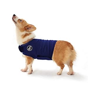 Shenglong Hundemantel zur Linderung von Angst,leichtes Wickelhelmd für Hunde mit Angstzustände (M, Blau)