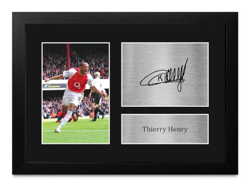 Image of HWC Trading FR A4 Thierry Henry Gifts Printed Signed Autograph Picture for Football Fans and Supporters - A4 Framed
