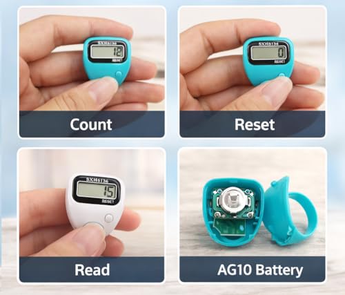 Image of SHOPOLIFE Small Hand Tally Finger Ring Counting Device, Jap Counting Device for Mantra Jaap, Digital Head Electronic Tally Counter, 5 Digit (99999) Counter, 1 Pc, Multicolor