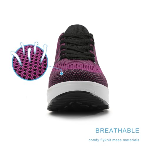 Image of RUIDENG Platform Sneakers for Women Air Cushion | Walking Shoes Women Comfortable All Day | Thick Rocker Bottom