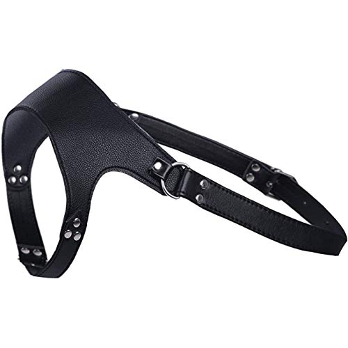 ZUYPSK Herren PU Leder Body Brust Harness One-Shoulder Verstellbarer Punk Gothic Sklave Bandage Kostüme Party Klub Outfits (Einheitsgröße, Schwarz) Cover