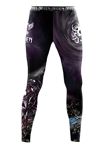 Raven Fightwear Men's The Great Old Ones Azathoth Leggings Spats MMA BJJ Black Medium