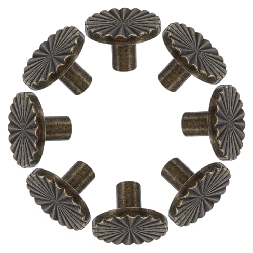 Operitacx 8個黄製ヴィンテージ引き出し取っ手 レトロ製キャビネットノブ キッチン家具用握りやすい引き出しハンドル 取付け簡単ネジ付き収納