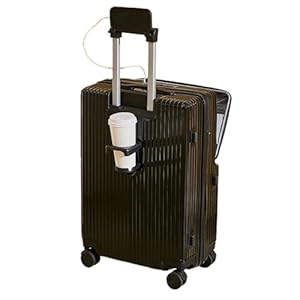 Meoky Koffer, koffer, harde schaal, lichtgewicht koffer, USB-aansluiting met drankrek