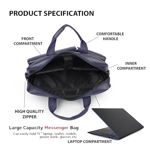 Image of ADISA Laptop Messenger Office Bag Briefcase for Work for Men (LB6055)