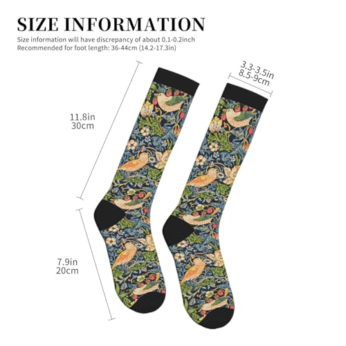 William Morris Strawberry Thief Floral Compression Socks For Women Men Knee High Running Socks For Running4