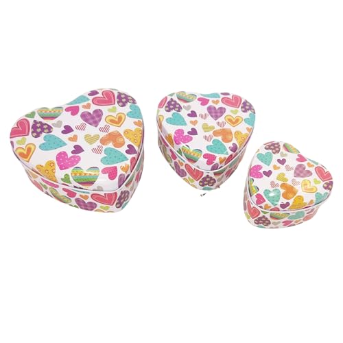 Kit 3 latinhas decorativas porta joias porta treco porta objeto estampadas coração amor namorada lem