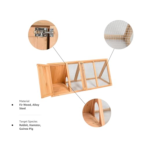 Gojooasis Outdoor Rabbit House Bunny Chicken Coop Wooden Small Animals Quail Cage Hamster Pet Run Cage Poultry Hutch With 2 Doors thumb #3