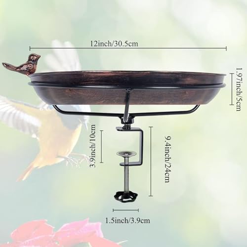Abreuvoir oiseaux de balcon stable et antirouille pour garde-corps