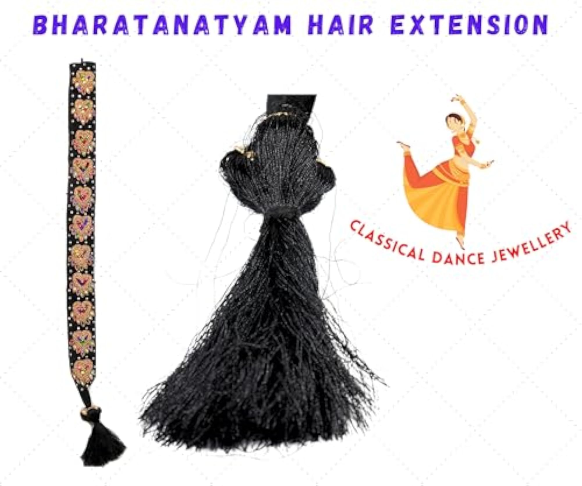 Bridal Poola Jada Hair Extension Kunjalam Set for Women