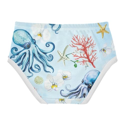 Fish Octopuses Sea Blue Panties Little Girl Toddler Girls Underwear Cotton Aesthetic Kids Briefs Undies 2t2
