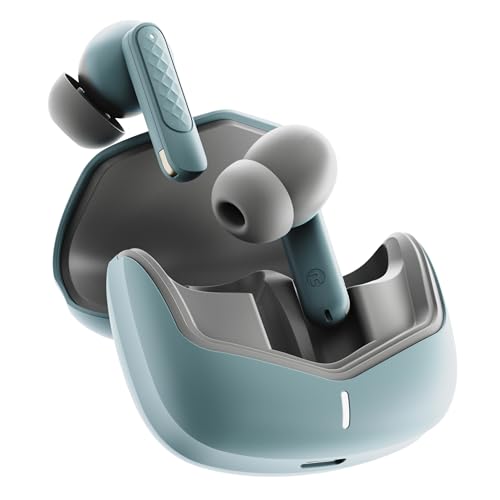 Image of GOBOULT Z40 V2.0 with 70H Playtime, Quad Mic ENC, 45ms Low Latency, 13mm Bass, Legacy Continues, IPX5, Bluetooth 5.4, TWS Truly Wireless in Ear Earbuds (Arctic Blue)