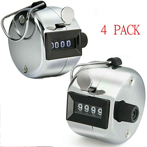 POWGYM 4 Pack Metal Hand Tally Counter Digit Tally Counters Lap Counter