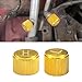 QKYS 2PCS Brass R134a AC Valve Caps, L&H Marked High & Low Pressure Port Caps Air Conditioning Valves Core Seal, Leakproof for Toyota Honda Nissan Hyundai-Kia Subaru & Some American Cars/Trucks