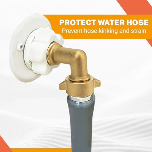 Image of 90 Degree Water Hose Elbow for RV, Features Convenient Easy Grip Connector, Hose Adapter for RV Water Hookups, Residential Outdoor Faucets and Washing Machine Hookups 1 pack