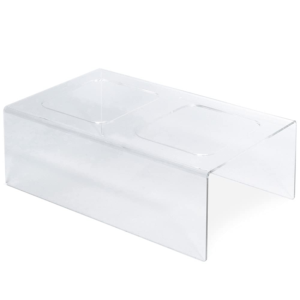 Juego de 2 dispensadores de salsas GN1/6 con soporte transparente.