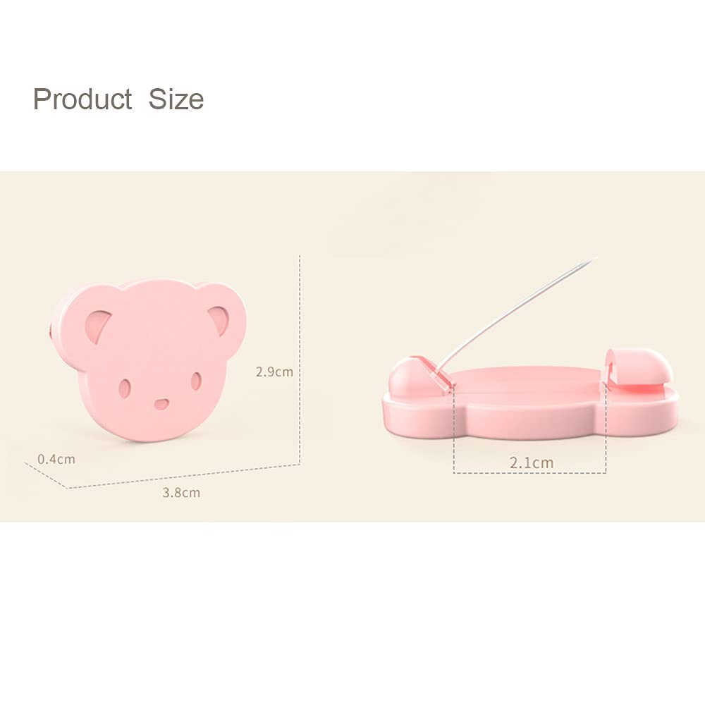 Clip di sicurezza per bambini in plastica, 6 pezzi multifunzione per vestiti tovaglie pannolini orso rosa