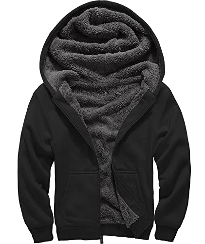 Image of GEEK LIGHTING Boys Sherpa Lined Hoodie Kids Fleece Sweatshirt Full Zip Hooded Jacket