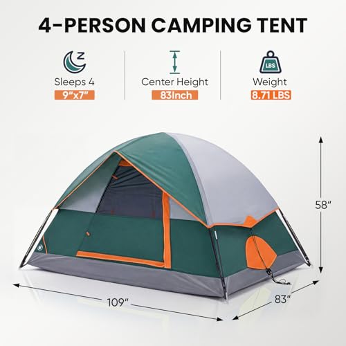OLIXIS 4 Person Dome Tent