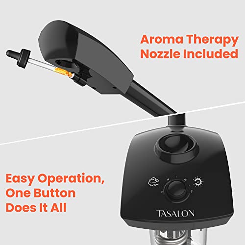 TASALON Ionic Facial Steamer, Professional Face Steamer for Facial, Esthetician Steamer for Face Spa and Salon Beauty, Hot Ionic Mist Face Steamer for Facial Deep Cleaning Skin Care Equipment- Black - Thumbnail 3