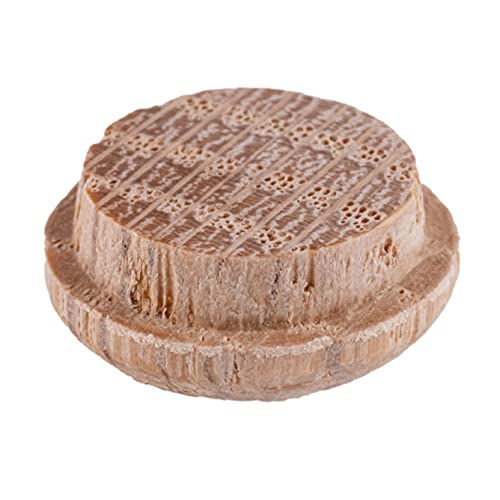 Image of Oak Screw Hole Plugs | 1 /2 inch Diameter | Pack of 50 Approx. | Turned End Grain Round Mushroom Head with Shoulders, Screw Hole Buttons, Furniture Grade | UA-092-OW