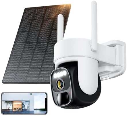 3G2 Solar Security Camera Outdoor,360°View Pan/Tilt,Two-Way Talk,Easy