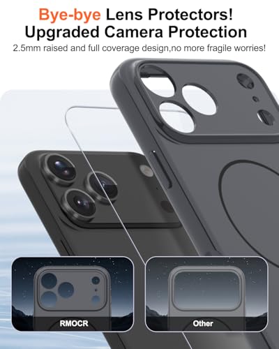 Image of Magnetic for iPhone 17 Pro Max Case,Shockproof Matte Cover,Grey | with Screen Protector,Compatible with MagSafe,Military Grade Drop Protection,Full Camera Protection,Non-Slip Design Case
