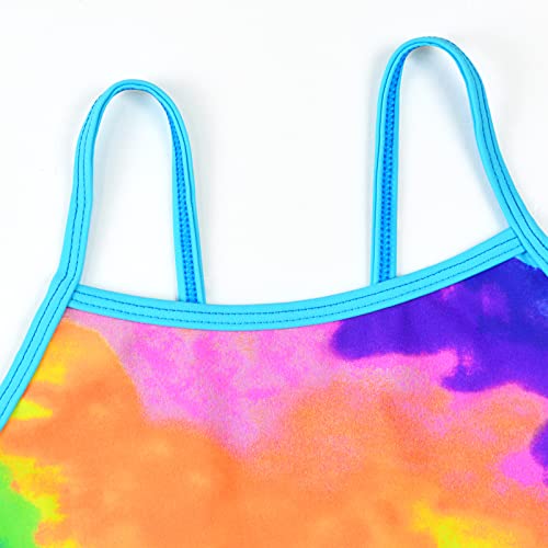 Girls One Piece Swimsuit Sport Tie Dye Backless Swimwear Bathing Suit for Kid3