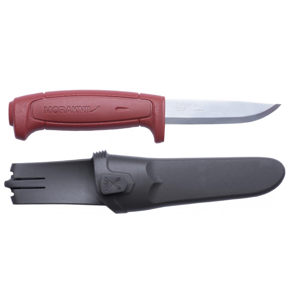 Morakniv Craftline Basic 511 High Carbon Steel Fixed Blade Utility Knife and Combi-Sheath, 3.6-Inch Blade