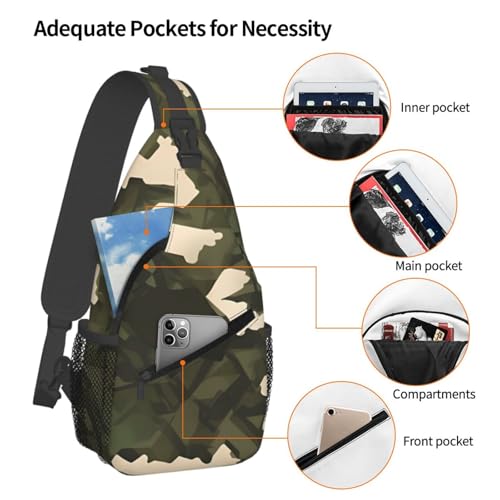 Bolso cruzado tipo sling camuflaje army para hombre y mujer miniatura 4