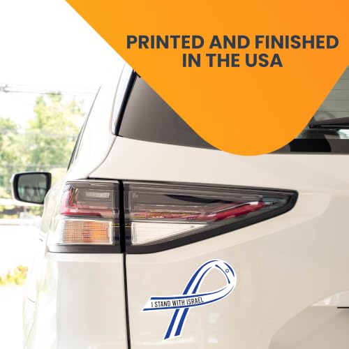 Image of Magnet Me Up I Stand with Israel, Israeli Support Flag Ribbon Magnet Decal, 3.5x7 Inches, 2 Pack Automotive Magnet for Car Truck SUV, or Any Magnetic Surface, Support and Solidarity, Crafted in USA