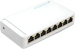 Switch Gigabit Ethernet 8 Portas, Hub de Rede RJ45 10/100/1000Mbps, Bivolt, Plug and Play, Compatível com IEEE802.3u