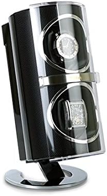 Uhre Nbeweger Beno, Uhrenaufzieher for 2 Automatic Watch Drive with Japanese Quality Motor Rotation Direction and Speed Separately, with Power Supply, Colour Black, Chrome, Acrylic Glass