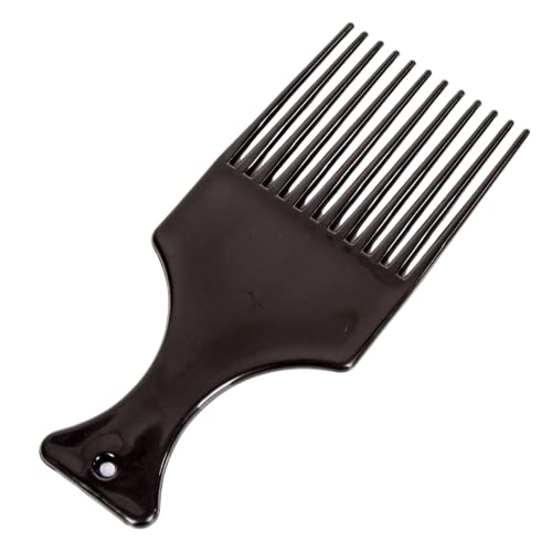 Afro Hair Comb Hair Pick Comb Plastic Afro Pick Hair Comb Smooth Hair Pick Comb Plastic Wide Tooth Hair Pick Comb Hairdressing Styling Tool for Natural Curly Hair Style (Black_1pc)