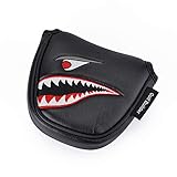 GOOACTION Shark Golf Club Mallet Putter Head Cover with Creative Cartoon Animal Pattern Synthetic Leather Golf Clubs Headcovers