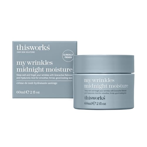 This Works My Wrinkles Midnight Moisture, 60 ml - Anti Aging Night Cream with Hyaluronic Acid and Retinoid Complex - Nourishing Overnight Face Moisturiser for Women to Smooth and Firm Skin