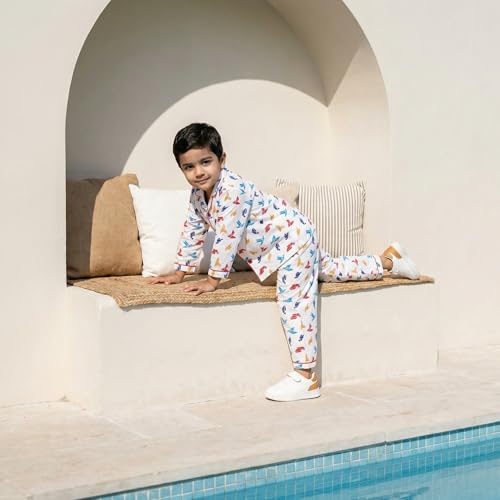 Image of CLAP Kids Cotton Printed Full Sleeves Night Suit