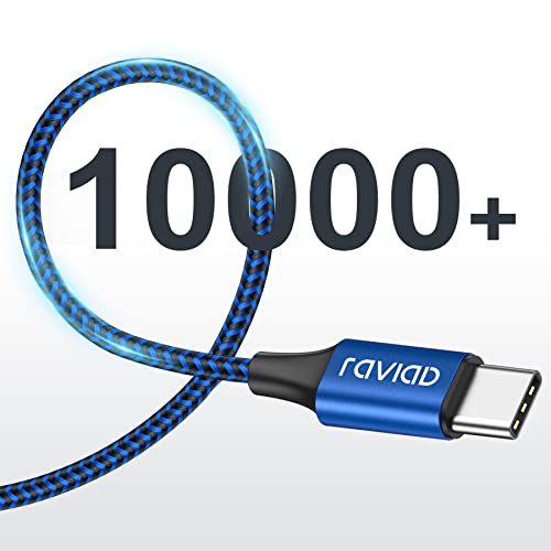 RAVIAD USB C-kabel, 2 stuks 2 m, oplaadkabel, USB C nylon, snellaadkabel, type C oplaadkabel voor Samsung Galaxy A12/A52s/S10, Huawei P40/P30, Google Pixel, POCO X3 PRO, OnePlus Nord 2, blauw - Image 6