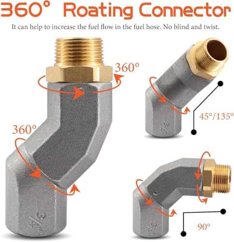 Image of 3 /4 inch Fuel Transfer Hose 20FT,Farm Pump Hose with 2PCS Swivels for Gasoline