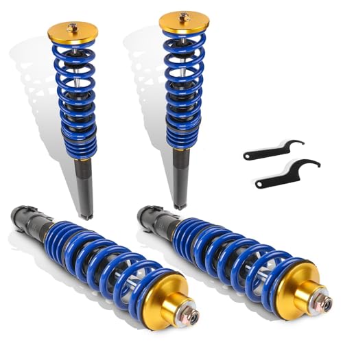 Suitable for Complete Coilover Strut Set (4) for 1995-2002 VW Cabrio & 1985-1999 Golf/Jetta - MK2 & MK3 Compatible