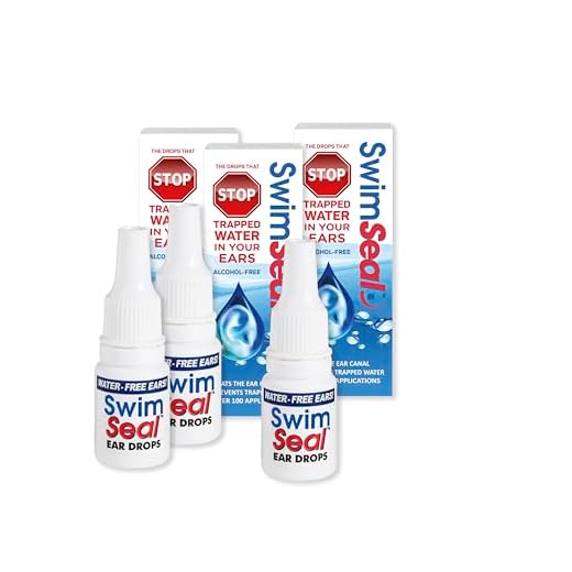 SwimSeal Pro - Juego de 3 gotas para los oídos para protección contra el agua atrapada, sustituye a los tapones para los oídos, ideal para natación, buceo, surf, triatlones y lavado de cabello