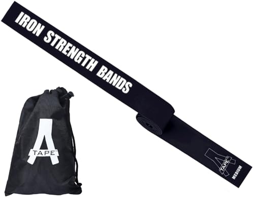 Image of A-TAPE Muscle Floss Bands (5' Ft Long X 2 inch inch Width)- Compression Bands - for Improving Movement, Increasing Circulation & Reducing Soreness (Black (Medium))
